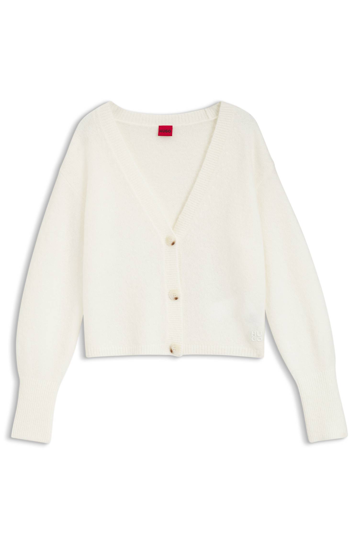 Hugo Relaxed-fit cardigan with textured wool dam – bild 4