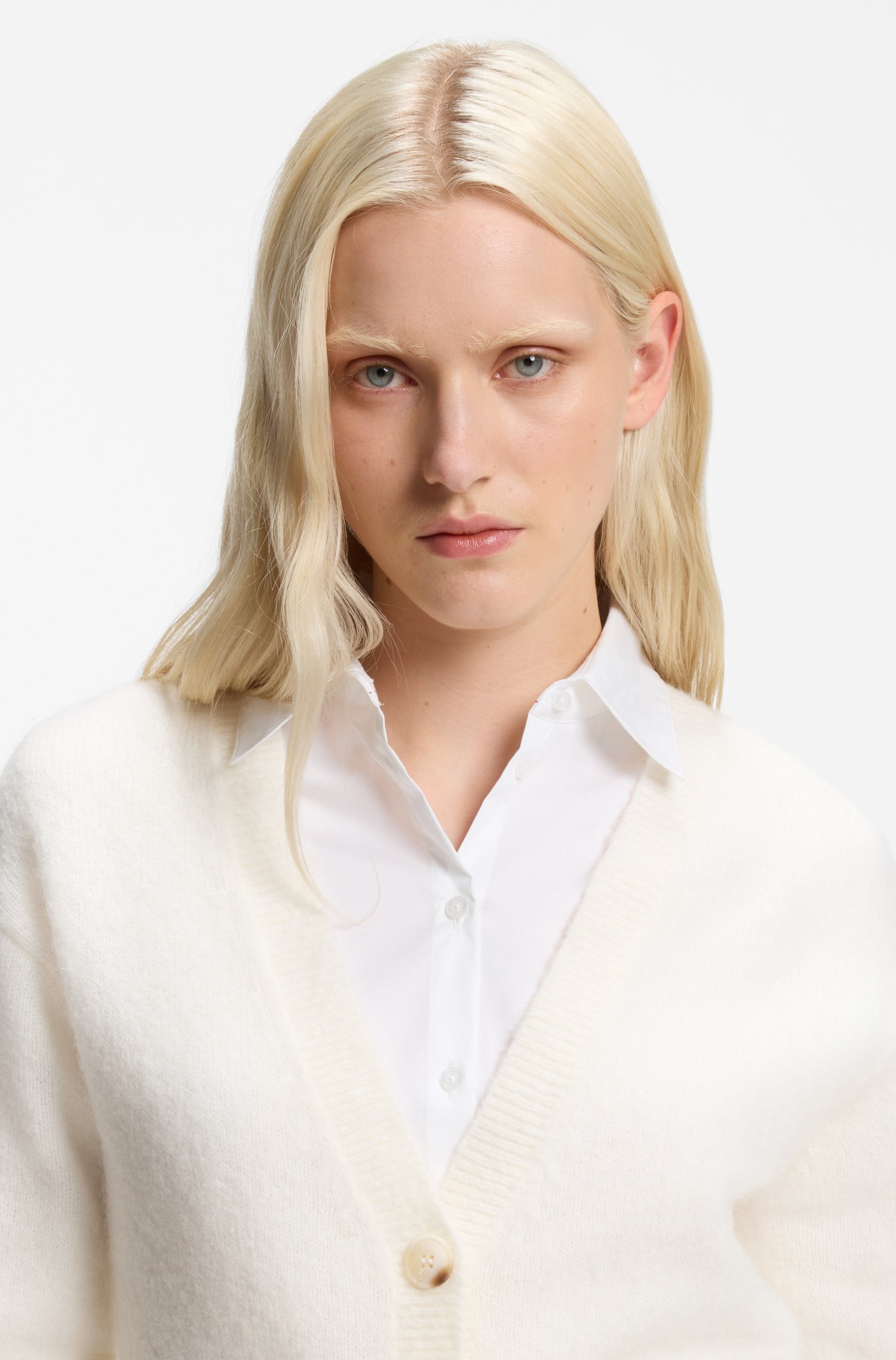 Hugo Relaxed-fit cardigan with textured wool dam – bild 3