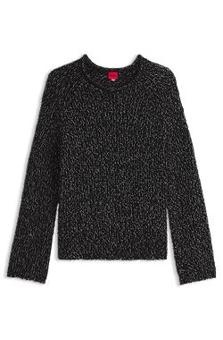 Oversized alpaca-blend sweater with metallic threads