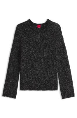 Hugo Oversized alpaca-blend sweater with metallic threads stickade tröjor dam – bild 4