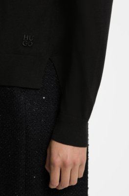 Hugo Rollneck sweater in a wool blend with cashmere polotröjor dam – bild 3