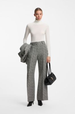 Maglione a collo alto in misto lana con cashmere, Colore neutro