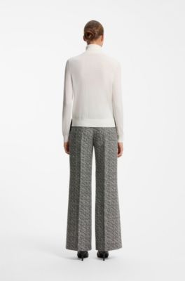 Maglione a collo alto in misto lana con cashmere, Colore neutro