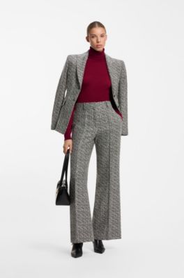 Rollneck sweater in a wool blend with cashmere, Dark Red