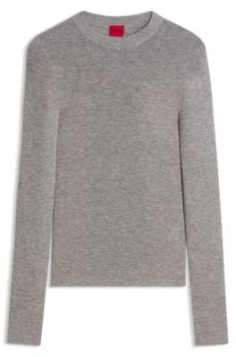 Hugo Slim-fit sweater in a wool blend with cashmere stickade tröjor dam – bild 4