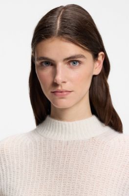 Brushed chunky-knit sweater in an oversized fit, Natural