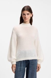 Brushed chunky-knit sweater in an oversized fit, Natural
