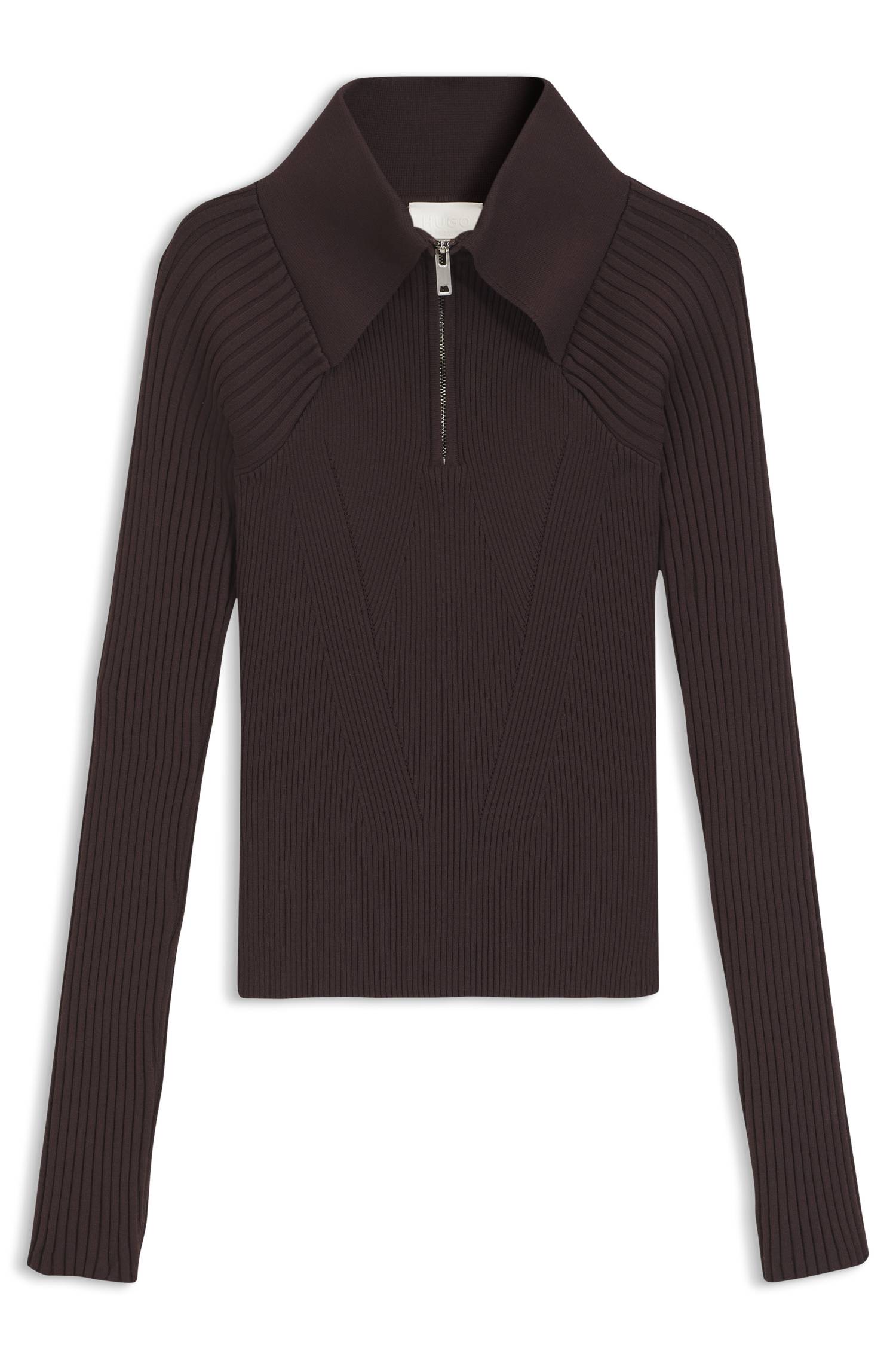 Hugo x entire studios zip-collar sweater stickade tröjor dam – bild 4