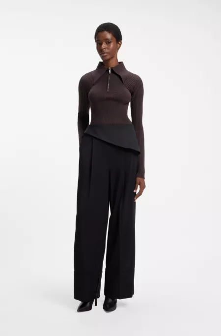 HUGO x entire studios Pullover mit Troyerkragen