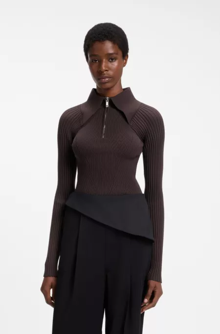 HUGO x entire studios Pullover mit Troyerkragen