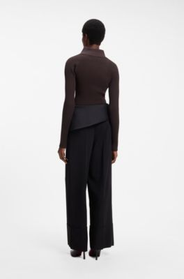 HUGO x entire studios zip-collar sweater, Dark Brown