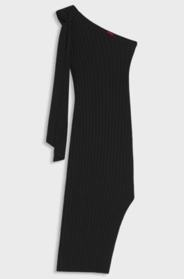 Bodycon-kl&auml;nning med sjal i halsringningen, Svart