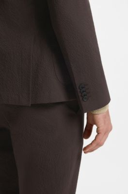 BOSS Selected by Shohei Ohtani single-breasted jacket , Dark Brown