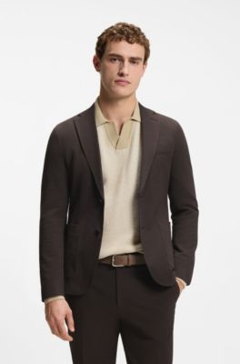 BOSS Selected by Shohei Ohtani single-breasted jacket , Dark Brown