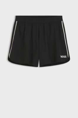 Active dual-layer shorts with moisture management, Black