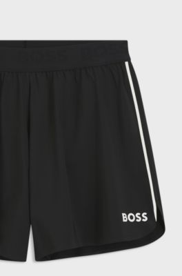 Active dual-layer shorts with moisture management, Black