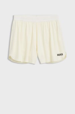 Active dual-layer shorts with moisture management, Light Yellow