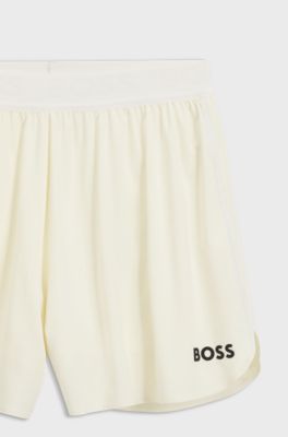 Active dual-layer shorts with moisture management, Light Yellow