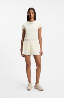 Active dual-layer shorts with moisture management, Light Yellow
