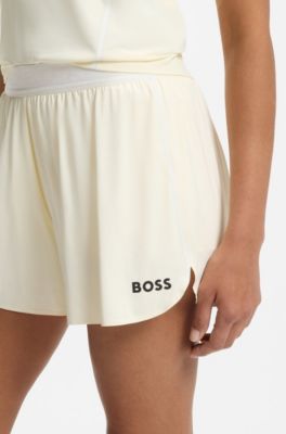 Active dual-layer shorts with moisture management, Light Yellow