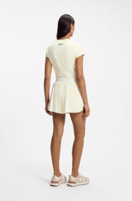Active dual-layer shorts with moisture management, Light Yellow