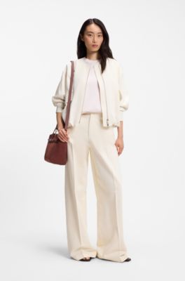 BOSS Revers Tote bag in soft suede with buckled strap , Brown