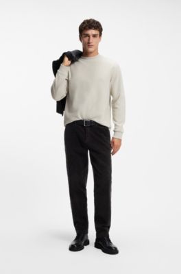 Tapered-fit chinos in stretch-cotton corduroy, Dark Brown