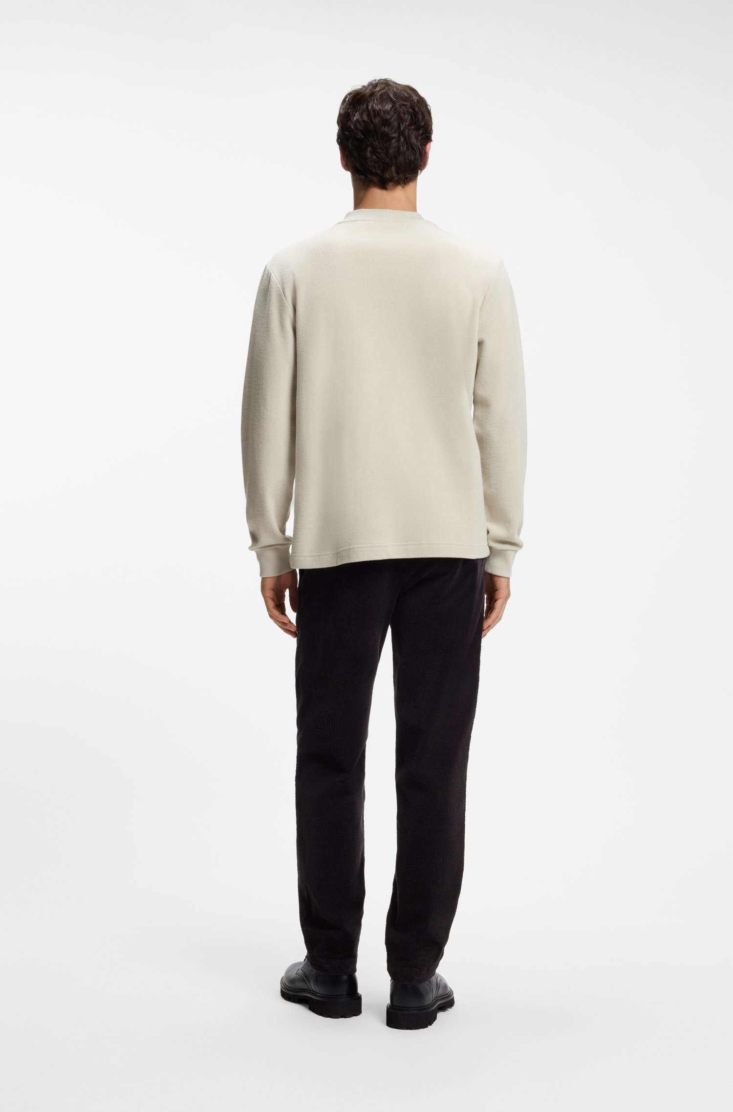 Boss Long-sleeved T-shirt in cotton with mock neckline herr – bild 3