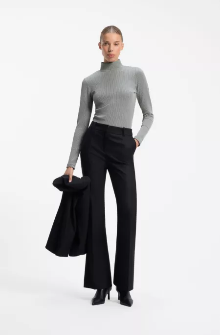 Top Slim à rayures en fil métallisé