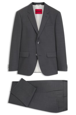 Hugo Uomo Grigio Scuro Abito Slim Fit In Twill Elasticizzato Ad Alte Prestazioni A Due Pezzi