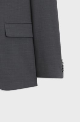 Two-piece slim-fit suit in performance-stretch twill, Dark Grey