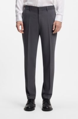 Two-piece slim-fit suit in performance-stretch twill, Dark Grey