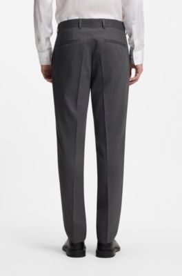 Two-piece slim-fit suit in performance-stretch twill, Dark Grey