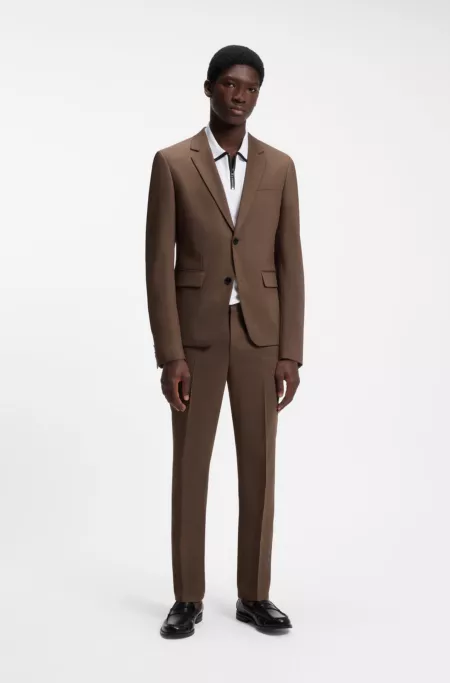 Zweiteiliger Slim-Fit Anzug aus Performance-Stretch-Twill