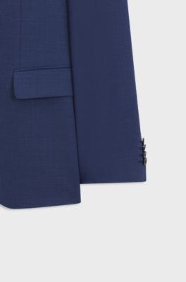 Two-piece slim-fit suit in performance-stretch twill, Blue