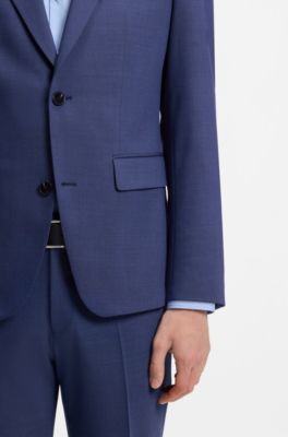 Two-piece slim-fit suit in performance-stretch twill, Blue