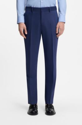 Abito slim fit in twill elasticizzato ad alte prestazioni a due pezzi, Blu