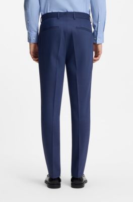 Abito slim fit in twill elasticizzato ad alte prestazioni a due pezzi, Blu