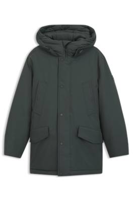 Water-repellent parka jacket with logo badge 4