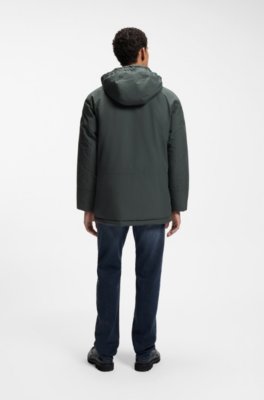 Water-repellent parka jacket with logo badge 2