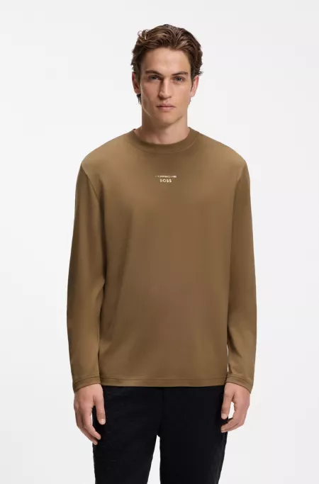 Porsche x BOSS T-shirt à manches longues à logo brillant