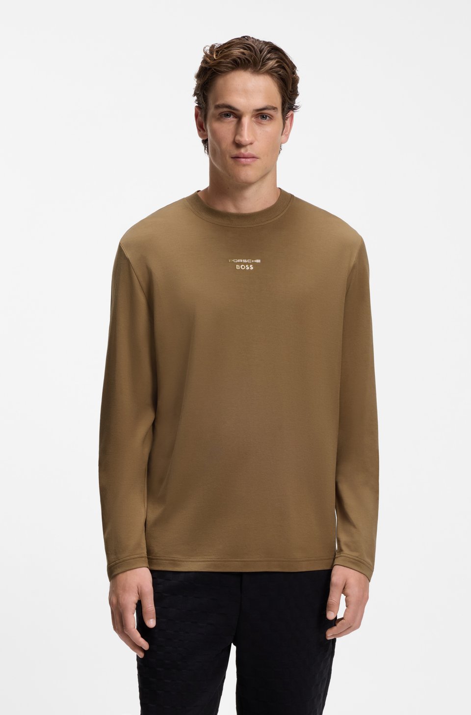 Porsche x BOSS long-sleeved T-shirt with gloss logo