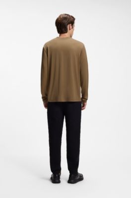 Porsche x BOSS maglia a maniche lunghe con logo lucido, Marrone
