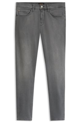 Slim-fit jeans crafted in cashmere-blend denim, Grey