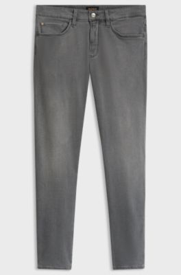 Slim-fit jeans crafted in cashmere-blend denim, Grey