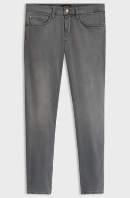 Slim-fit jeans crafted in cashmere-blend denim, Grey