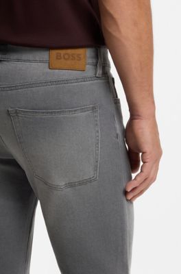 Slim-fit jeans crafted in cashmere-blend denim, Grey
