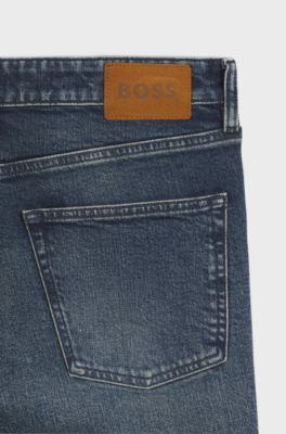 Slim-fit jeans in Italian comfort-stretch denim, Blue