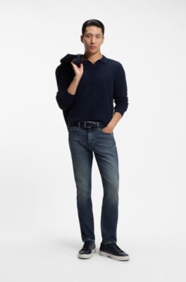 Slim-fit jeans in Italian comfort-stretch denim, Blue