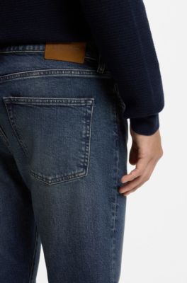 Slim-fit jeans in Italian comfort-stretch denim, Blue